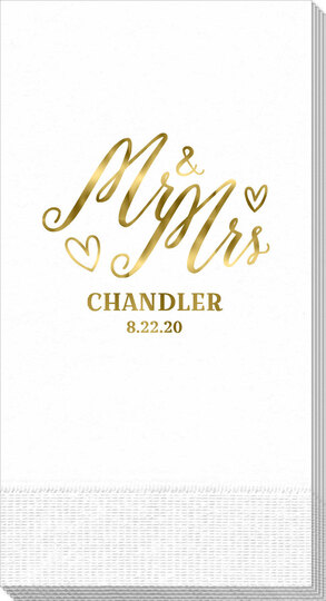 Mr. and Mrs. Hearts Guest Towels